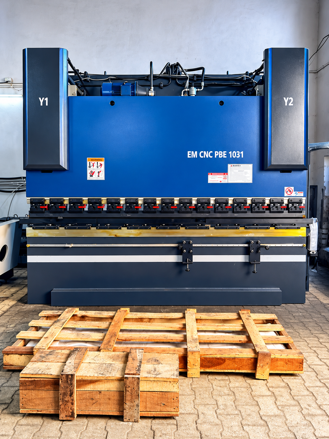 Press brake equipment in the workshop.