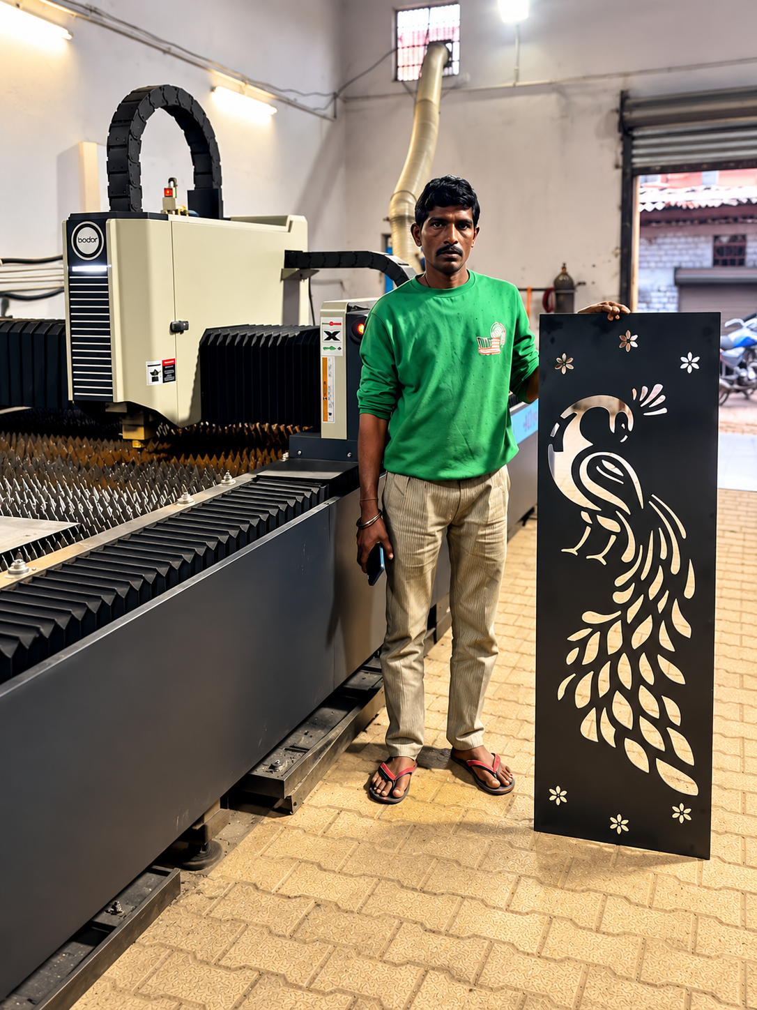 A decorative panel made with precision cutting.