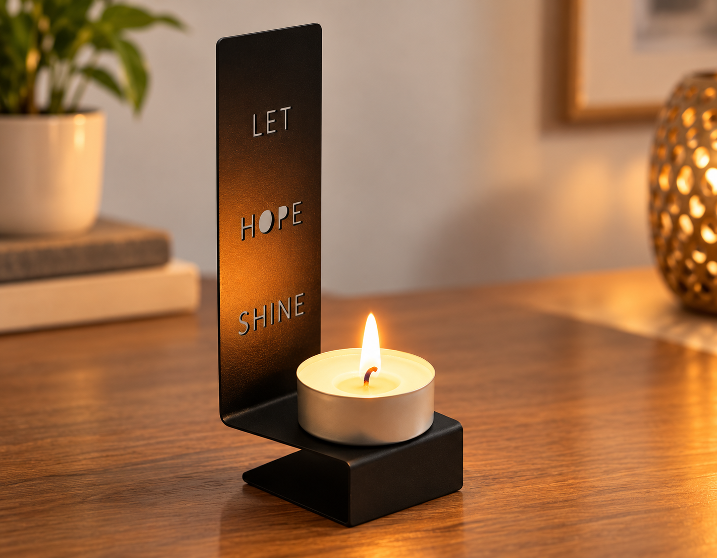 Let Hope Shine – Metal Candle Stand